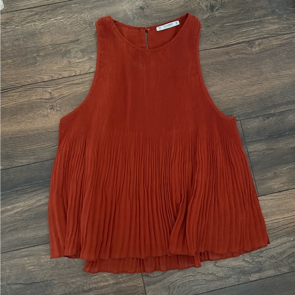 Pull&Bear Rust Pleated Tank Top - Picture 2 of 4